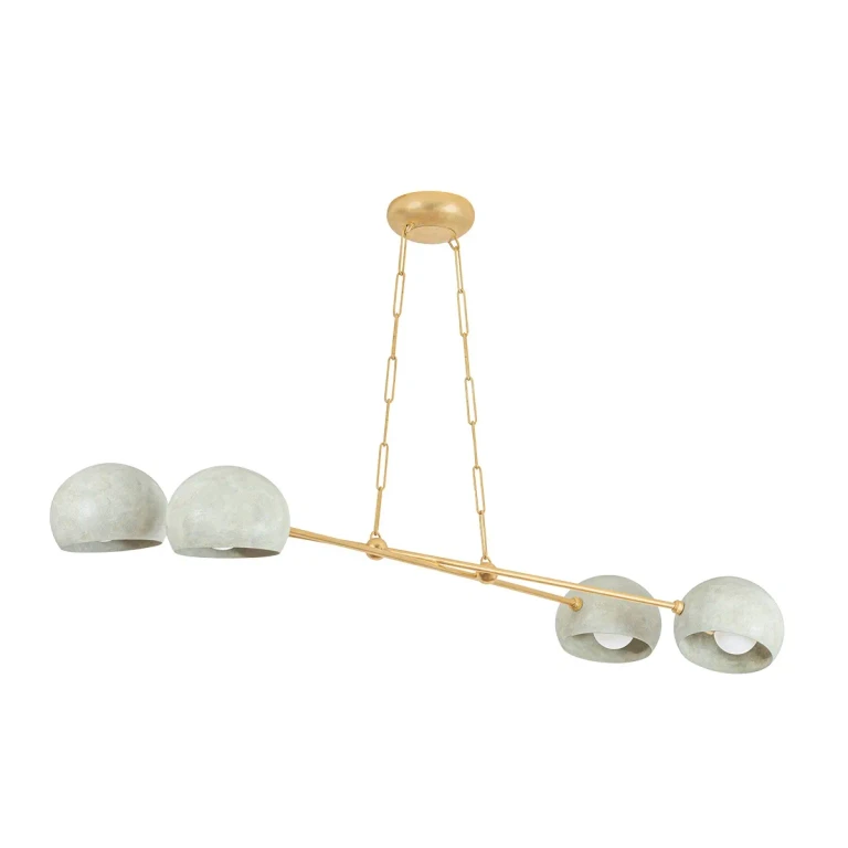 Vintage Gold Leaf Limewash Plaster Chandelier from the Turner Collection