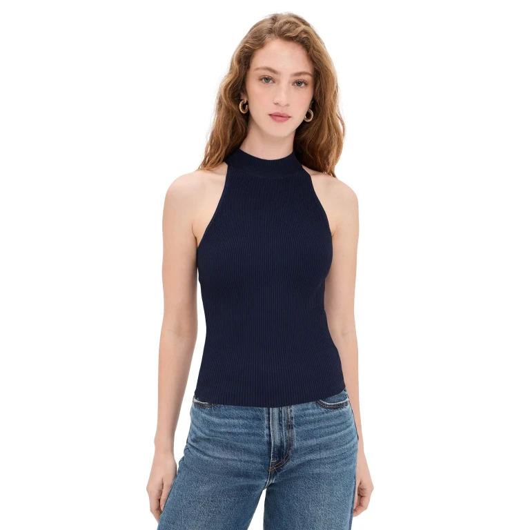 DL1961 Mock Neck Instasculpt Top Bright Navy S