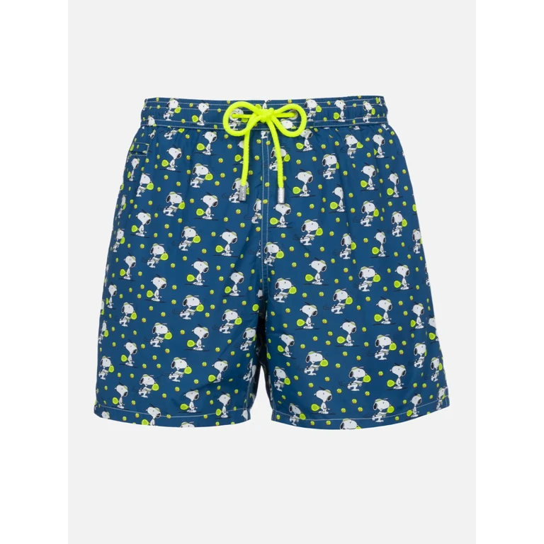MC2 Saint Barth Lighting Micro Fantasy Blue Snoopy Padel Print Swim Shorts Special Edition