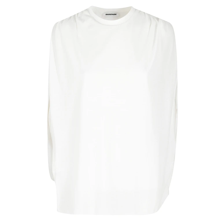 Darkpark Tracy Light Jersey Sleeveless Blouse White Cotton Camicia - Women