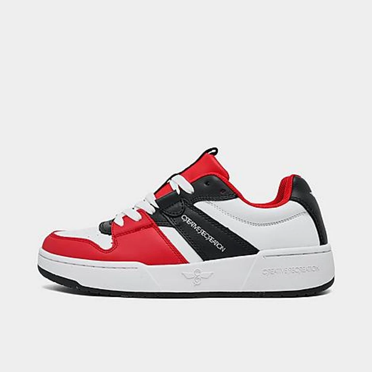 Women's Creative Recreation Janae Low Casual Shoes in White/Black/Red Size: 6.0
