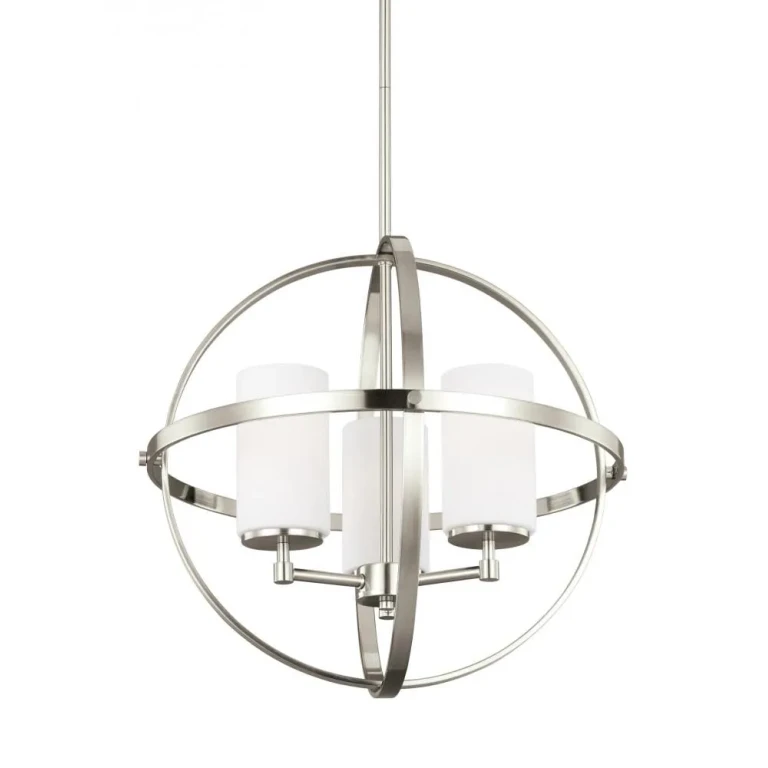 Brushed Nickel Three Light Chandelier from the Alturas Collection