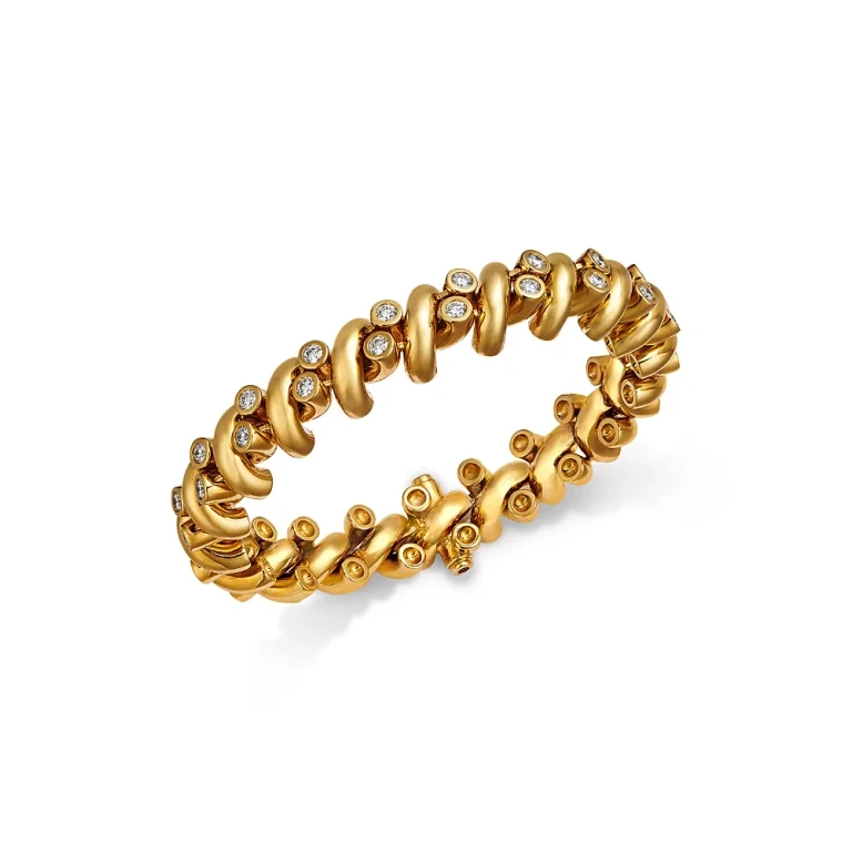Roberto Coin 18K Yellow Gold Diamond San Marco Reversible Link Bracelet
