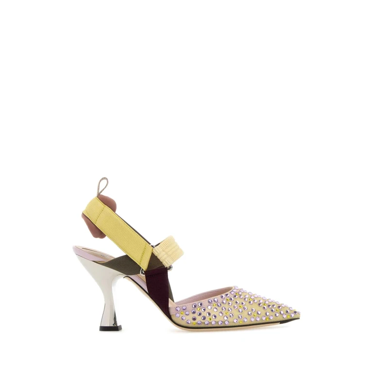 Multicolor Mesh And Fabric Colibrã¬ Pumps Giras Violet+citrine Scarpe Con Tacco - Women