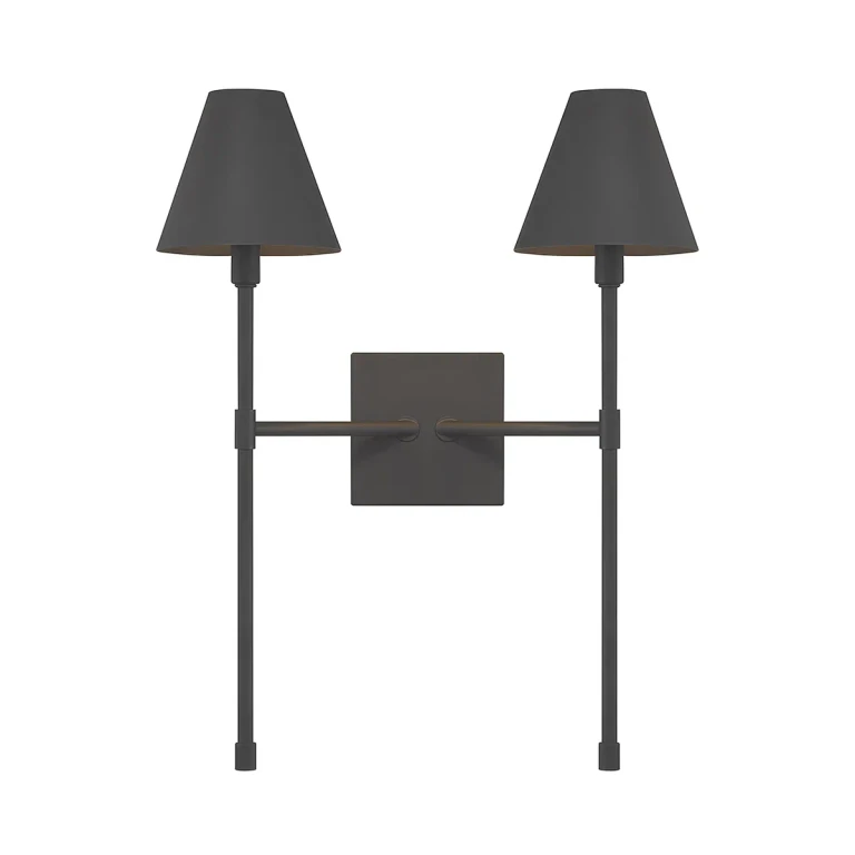 Matte Black Two Light Wall Sconce from the Jefferson Collection