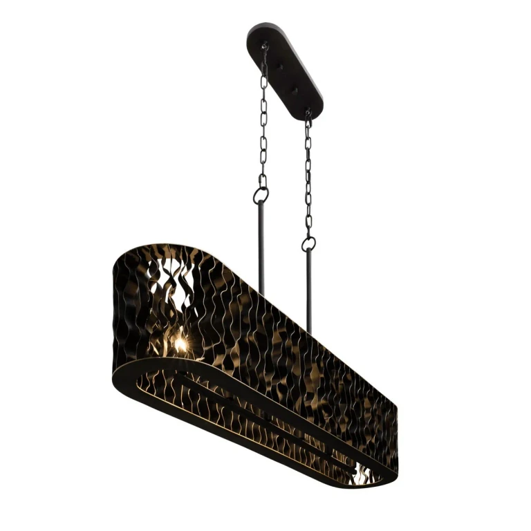 Estela 6-Light Linear Pendant in Matte Black with French Gold