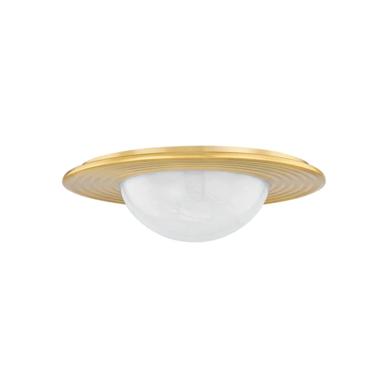 Aged Brass LED Flush Mount from the Geraldton Collection