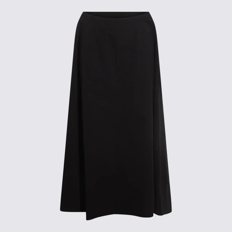 Balenciaga Black Cotton Midi Skirt