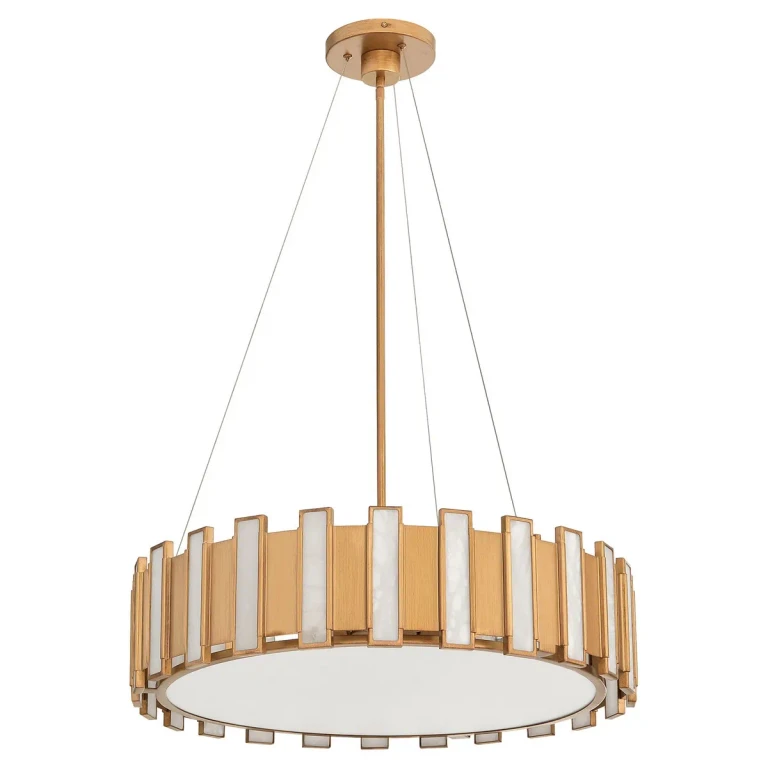 Aged Brass Pendant from the Volterra Collection