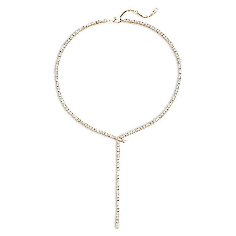Nadri Tennis Y Necklace in 18K Gold Plated or Rhodium Plated, 15