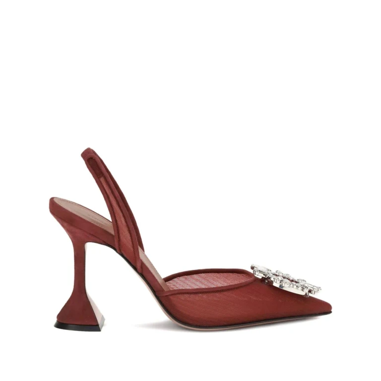 Amina Muaddi Begum Mesh Slingback Pumps