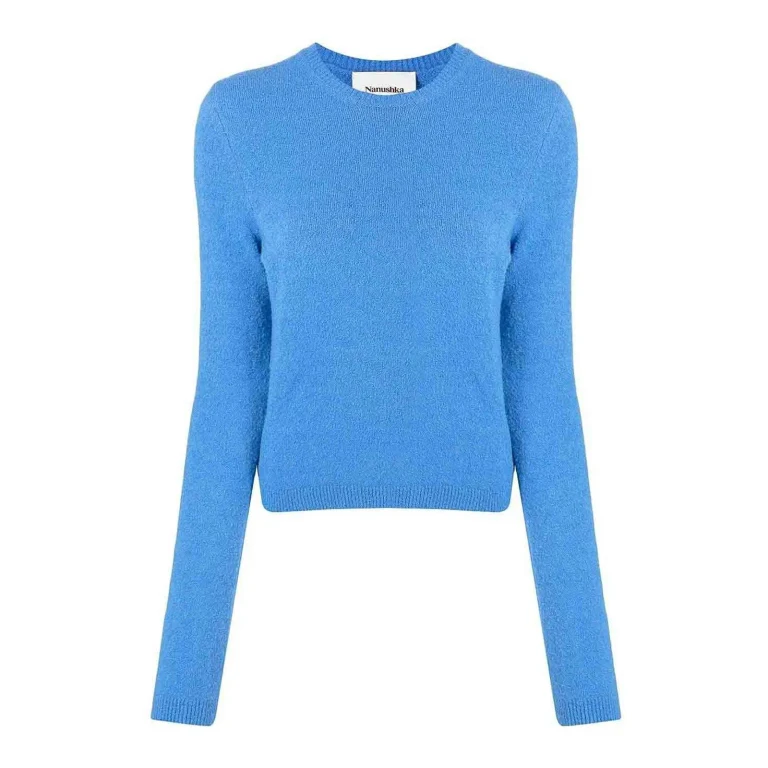 Nanushka Pull Col Rond - Bleu