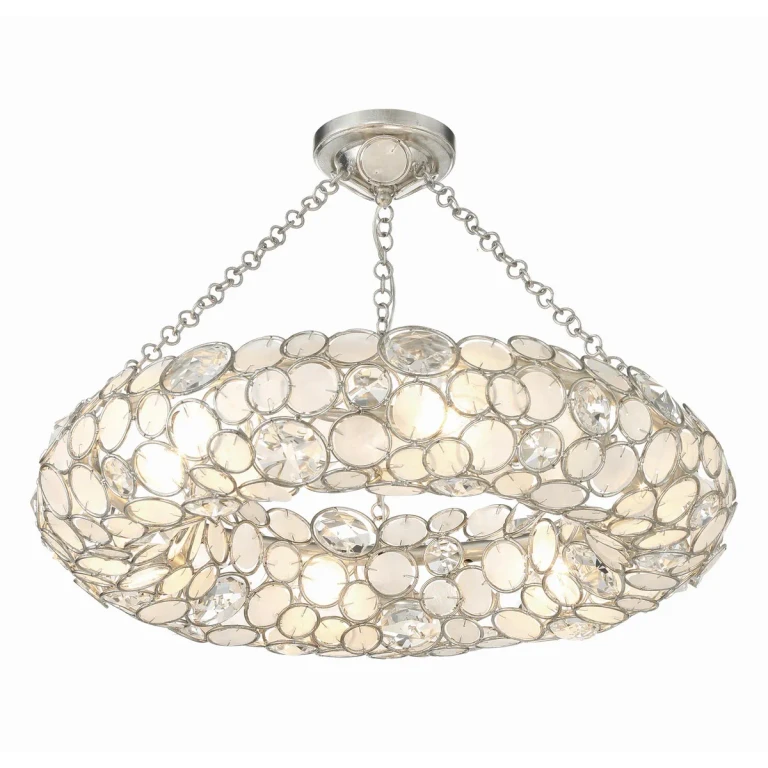 Palla 6-Light Semi-Flush Mount in Antique Silver