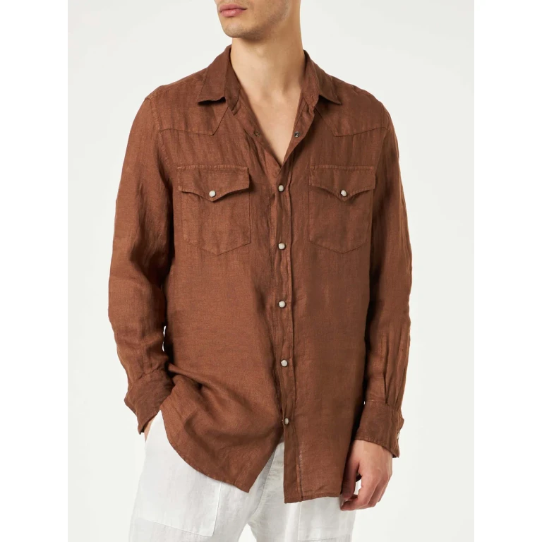 MC2 Saint Barth Greg Brown Linen Shirt