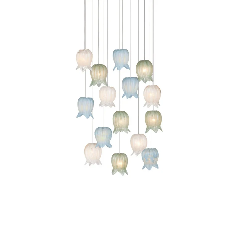 Blue Green White Silver Pendant from the Polpo Collection