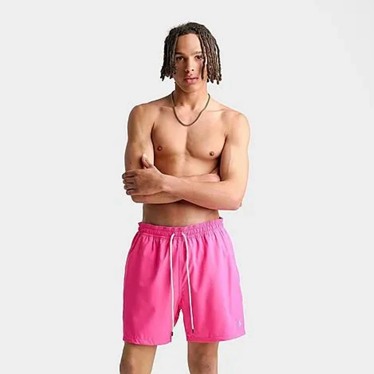 Polo Ralph Lauren Men's Traveler Swim Shorts in Baja Pink Size: Small