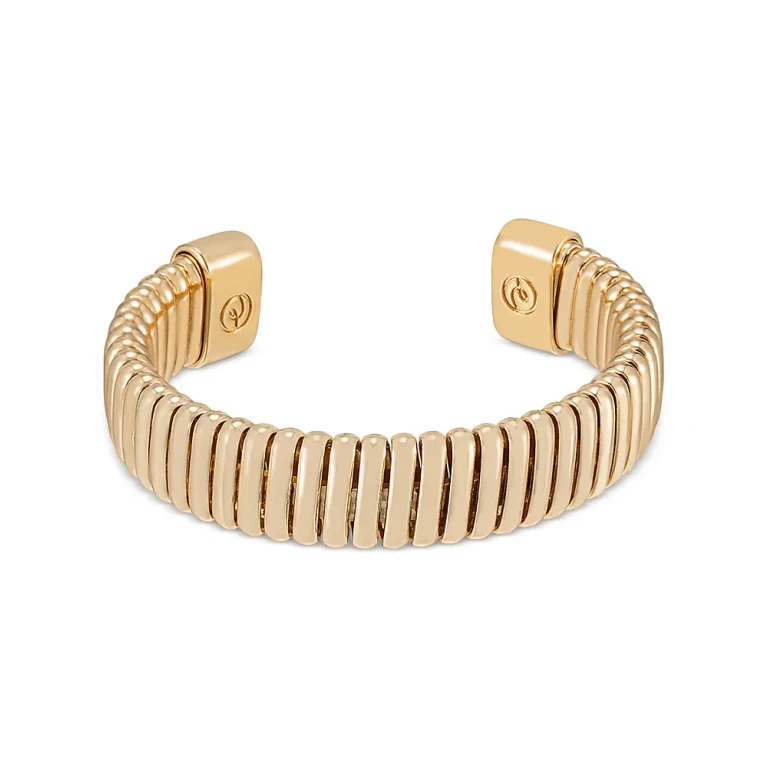 Ettika Essential Flex Band Cuff Bracelet in 18K Gold Plated or Rhodium Plated