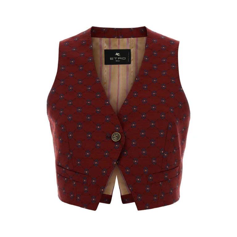 Etro Embroidered Wool Blend Vest S9865 Giacche E Gilet - Women
