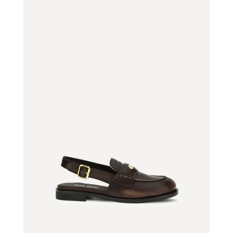 MIU MIU Buckled leather Loafers Female 36