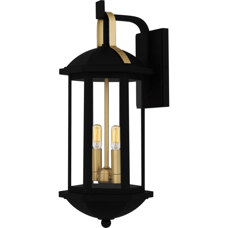Matte Black Outdoor Wall Lantern from the Crestfield Collection