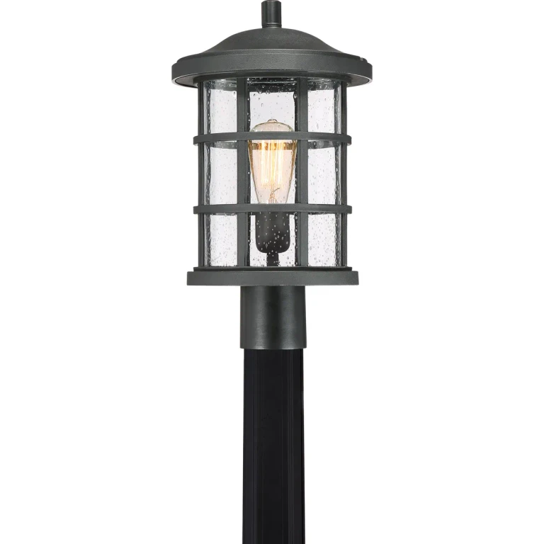 Crusade 1-Light Outdoor Post Mount in Earth Black