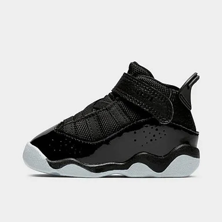 Jordan Kids Toddler Air 6 Rings Basketball Shoes in Black/White Size: 4.0