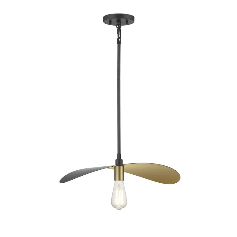 Trade Winds Sophie 1-Light Pendant in Matte Black and Painted Gold