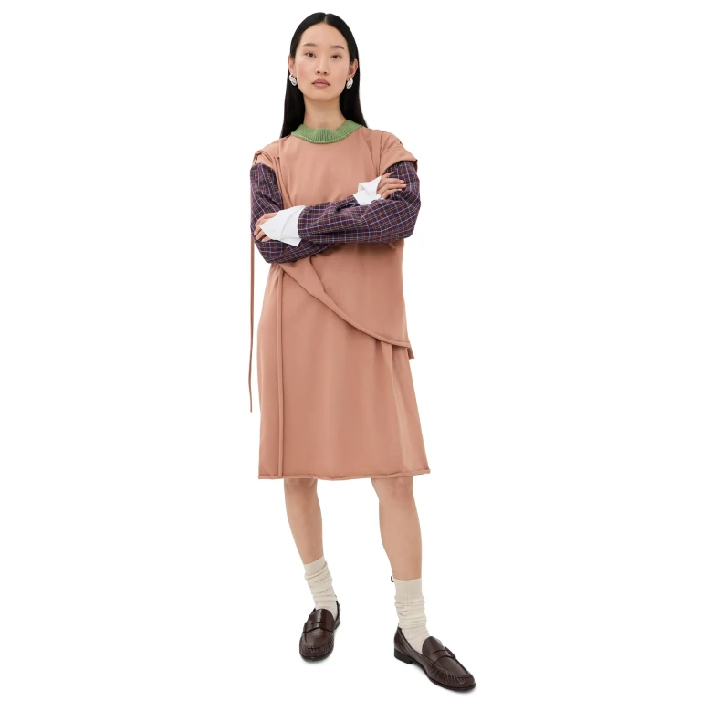 Meryll Rogge Jersey Draped T-Shirt Dress Brown XS