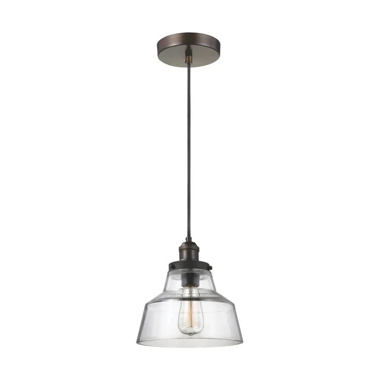 Visual Comfort Studio Baskin 10" Pendant in Painted Aged Brass / Dark Weathered Zinc