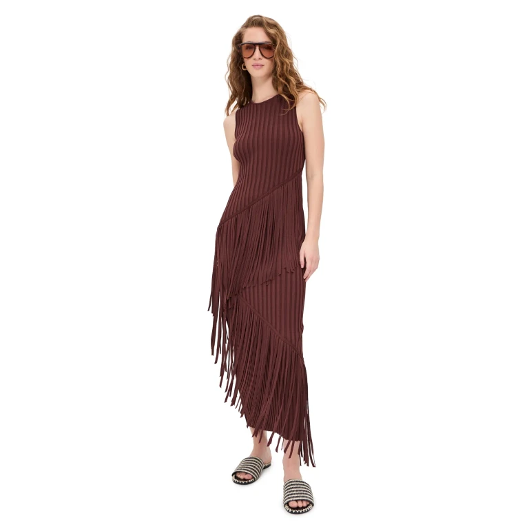 SIMONMILLER Spiral Knit Dress Choco Brown XS
