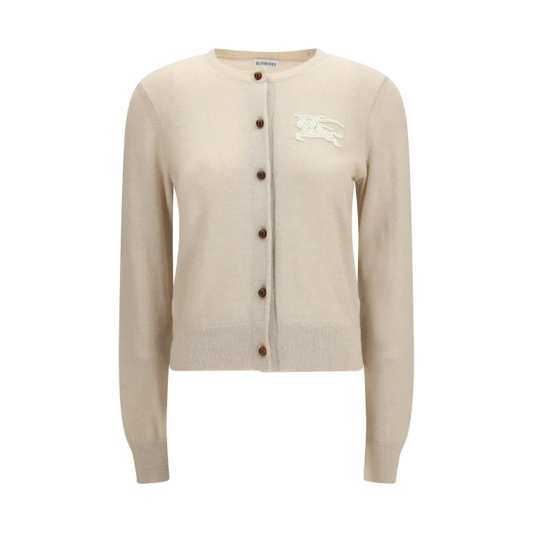 Burberry Beige Cotton And Wool Cardigan