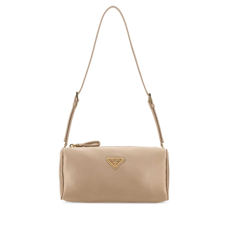 Prada Sand Satin Mini Shoulder Bag Cammeo Beauty - Women