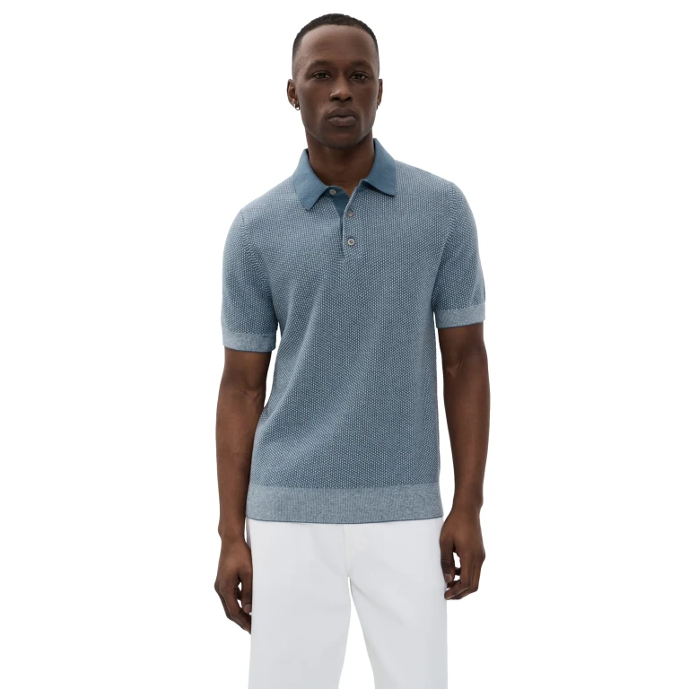 Vince Geo Jacquard Polo Mineral/Classic Cream XL
