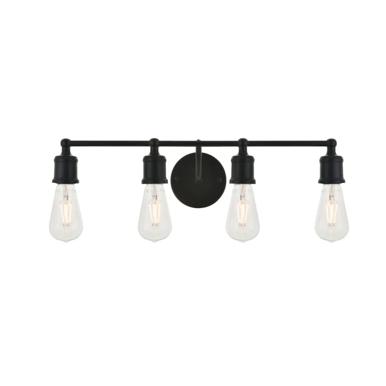 black Four Light Wall Sconce from the Serif Collection