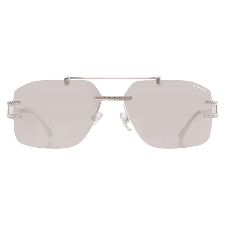 Versace Clear Mirror Silver 80 Square Mens Sunglasses VE2275 10008V 60