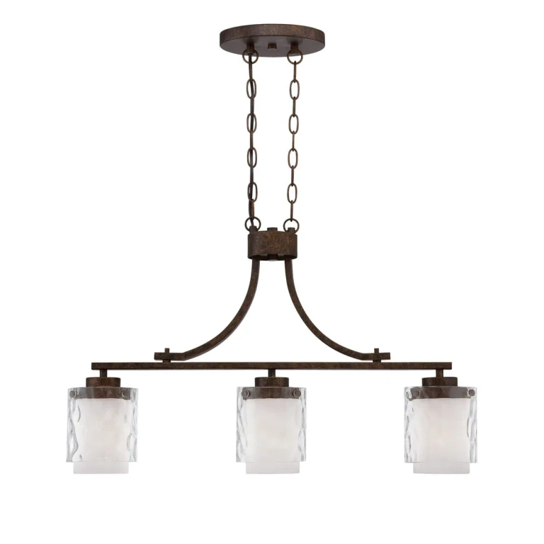 Kenswick 3-Light Linear Chandelier in Peruvian Bronze