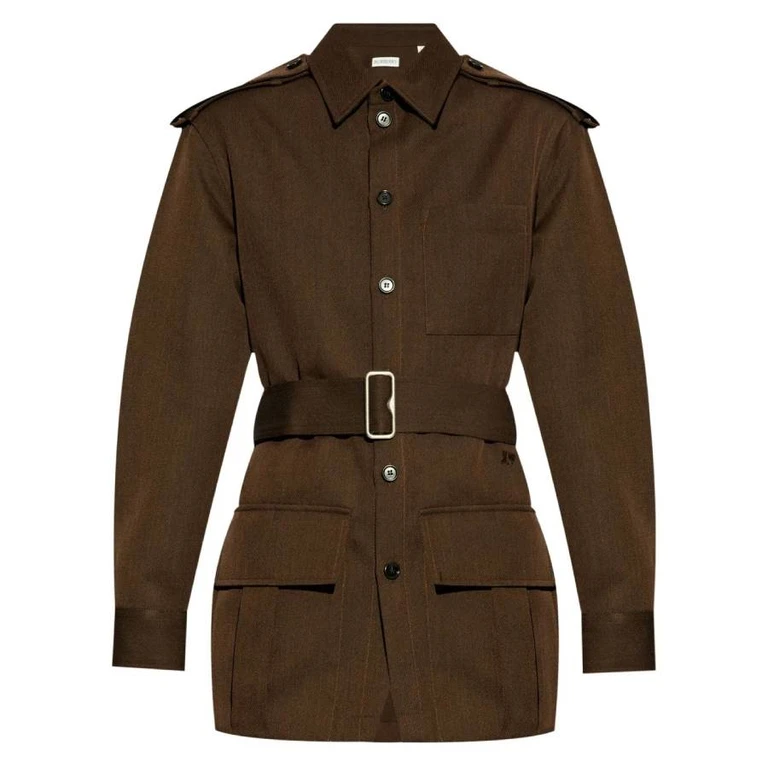 Burberry Belted Button-Up Overshirt
