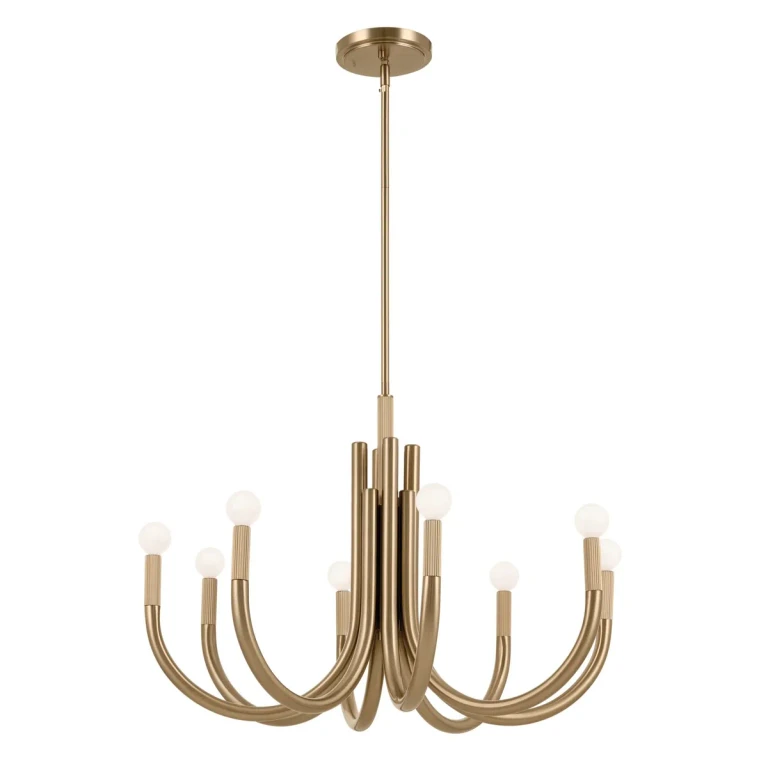 Champagne Bronze Eight Light Chandelier from the Odensa Collection