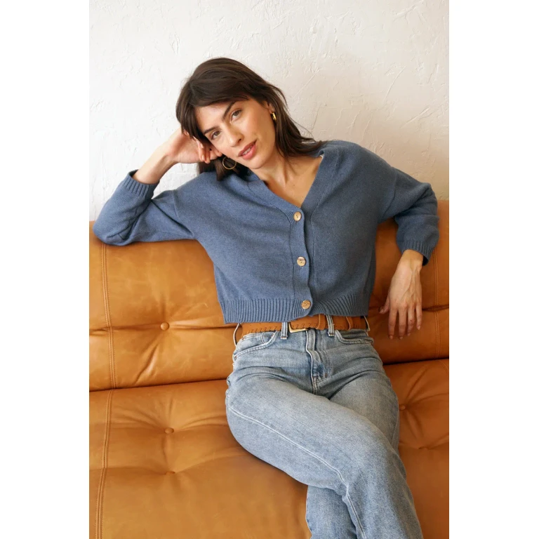 Diana Cardigan in Denim Blue