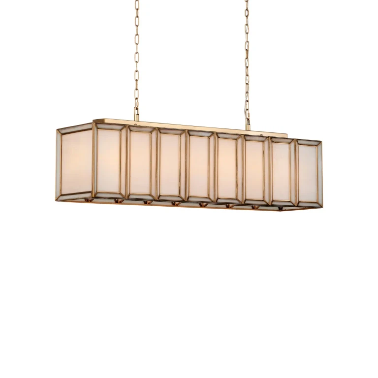 White Antique Brass Chandelier from the Daze Collection