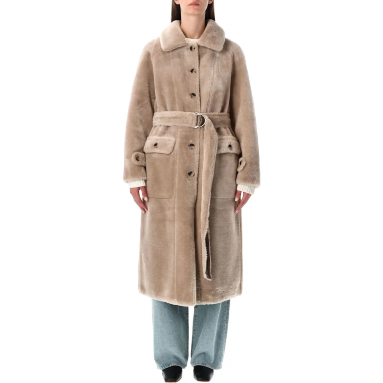 Fur Coat Woman color Beige (BJ20014TAUPE)