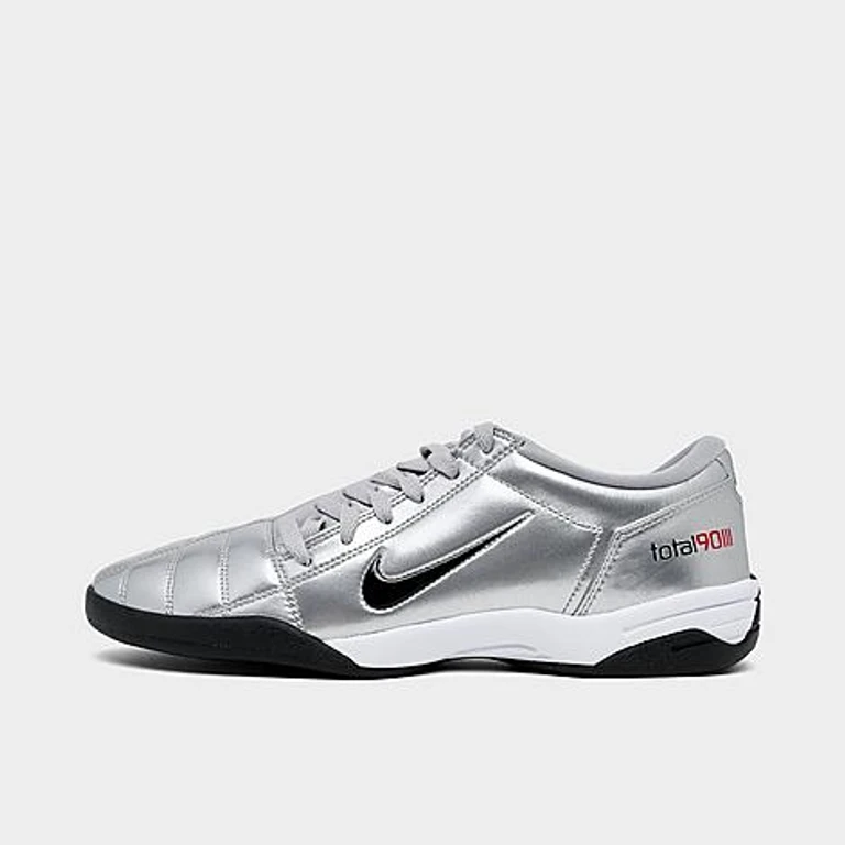 Nike Men's Total 90 Casual Shoes in Metallic Silver/Black Size: 7.5