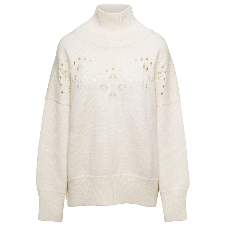 Chloé Pointelle Wool High Neck Pul