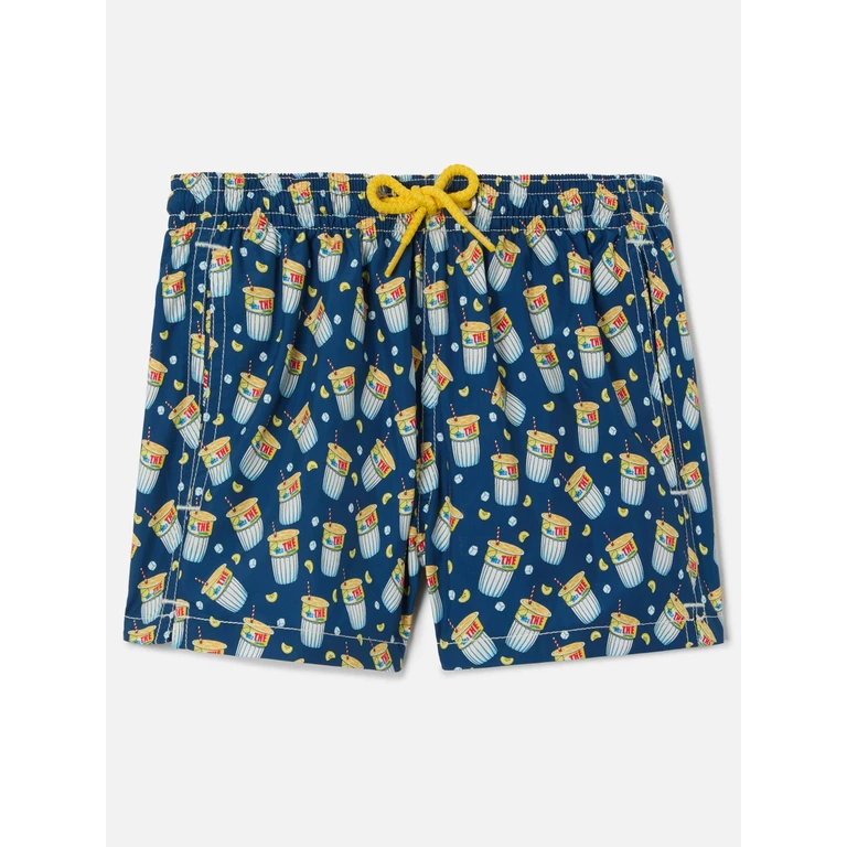 Mc2 Saint Barth Lightweight Fabric Swimshorts With Estathè Print Estathe Special Edition Swimshort