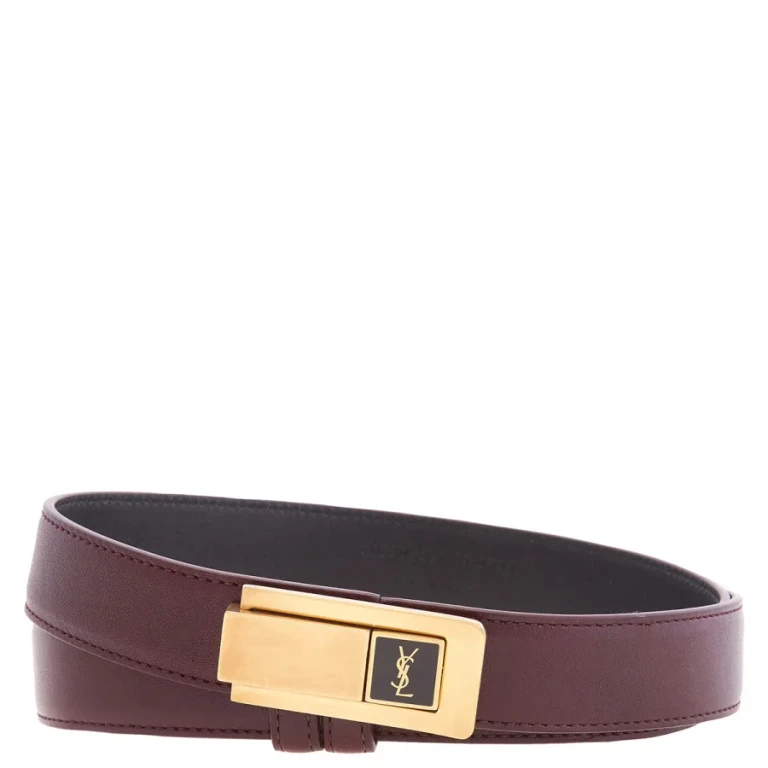 Saint Laurent Charniere Buckle Belt In Smooth Leather