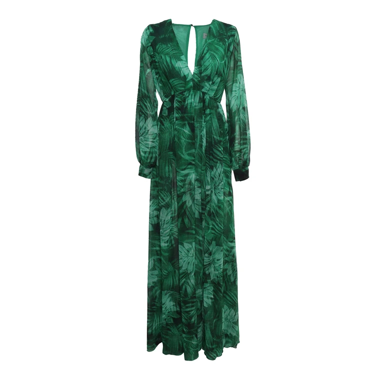 Ermanno Di E. Scervino Foresta long dress Green Polyester Lining Midi - Women
