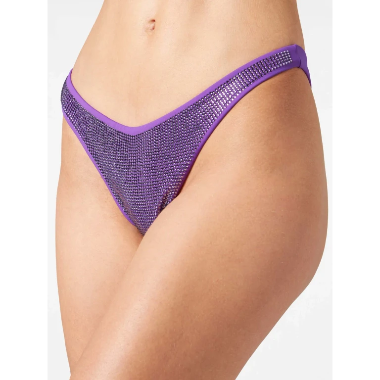 MC2 Saint Barth Naomi Purple Rhinestone Cheeky Swim Briefs