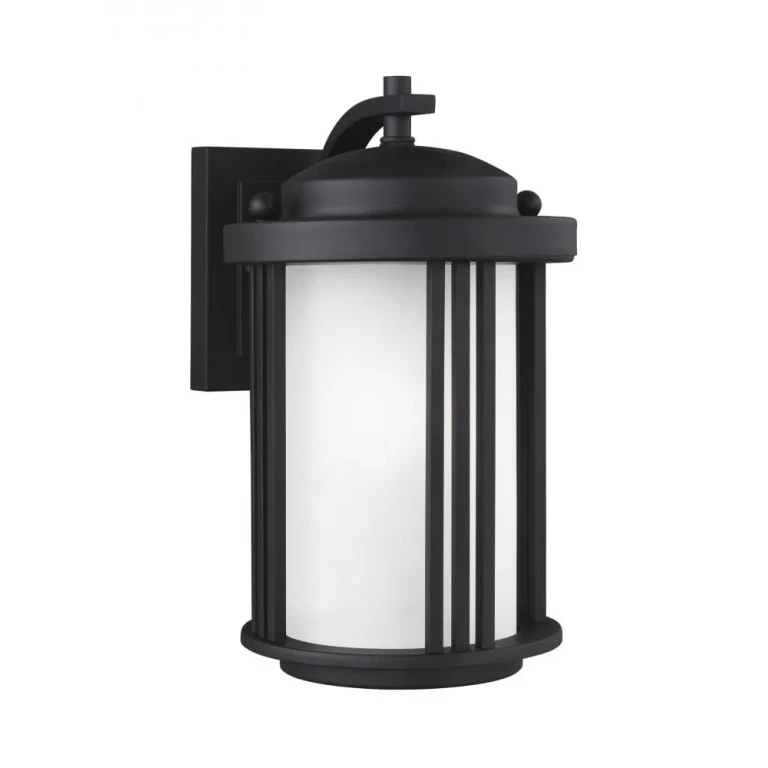 Black One Light Outdoor Wall Lantern from the Crowell Collection