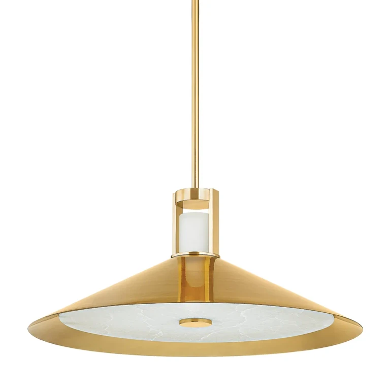 Aged Brass LED Pendant from the Clermont Collection