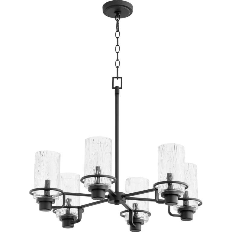 Textured Black Six Light Chandelier from the Lazo Collection